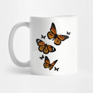 Vintage Orange Monarch Butterflies Mug